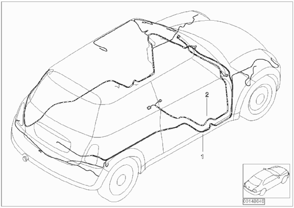 Основной жгут проводов для BMW R50 One 1.4i W10 (схема запчастей)