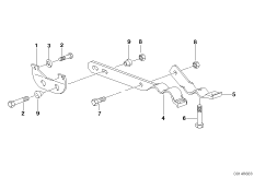 Элементы крепления системы выпуска ОГ для BMW E36 328i M52 (схема запасных частей)