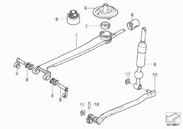 Механизм перекл.передач МКПП/диз.дв. для BMW E60 520d M47N2 (схема запчастей)