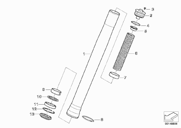 Вертикальная полая стойка для BMW K15 G 650 Xmoto (0167,0197) 0 (схема запчастей)