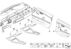 Дек. планки алюминий продольная шлиф для BMW E91 330xi N52 (схема запасных частей)