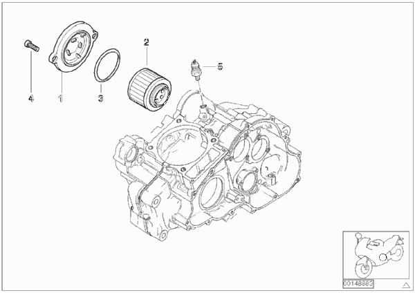 Масляный фильтр для MOTO R13 F 650 GS Dakar 04 (0176,0186) 0 (схема запчастей)