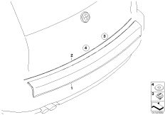 Наружн.наклад/дек.решетка/упл.прокладки для BMW E83N X3 3.0d M57N2 (схема запасных частей)