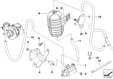 Вакуумная сист.управл.турбонагнетателем для BMW E46 330xd M57N (схема запасных частей)