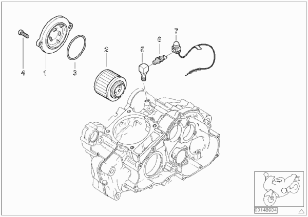 Масляный фильтр для BMW R13 F 650 GS Dakar 00 (0173,0183) 0 (схема запчастей)
