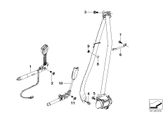 Дополн.элементы ремня безопасности Пд для BMW E61 525i N52 (схема запасных частей)