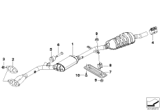 Катализатор/Средний глушитель для BMW E46 316ti N45 (схема запасных частей)