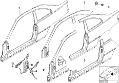 боковой каркас для BMW E46 316Ci M43 (схема запасных частей)