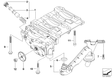 Блок балансирных валов масляного насоса для BMW E83N X3 2.0i N46 (схема запасных частей)