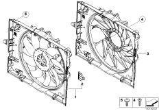 Кожух вентилятора/вентилятор для BMW E60N 550i N62N (схема запасных частей)