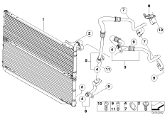 Маслян.радиатор/трубопр.масл.радиатора для BMW E64N 650i N62N (схема запасных частей)