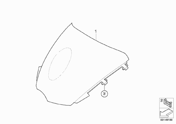 Ветрозащитный щиток, тонированный для BMW K29 R 1200 S (0366,0396) 0 (схема запчастей)