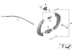Стояночный тормоз/тормозные колодки для BMW E85 Z4 2.2i M54 (схема запасных частей)