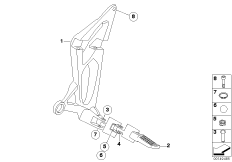 Планка упора для ног/упор для ног Зд для MOTO K29 R 1200 S (0366,0396) 0 (схема запасных частей)