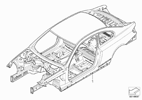 Каркас кузова для BMW E92N 330xi N53 (схема запчастей)