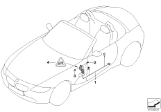 Жгуты проводов двери для BMW E85 Z4 3.0si N52 (схема запасных частей)
