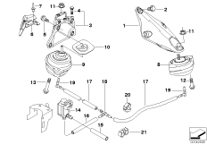 Подвеска двигателя для BMW E83 X3 3.0d M57N (схема запасных частей)