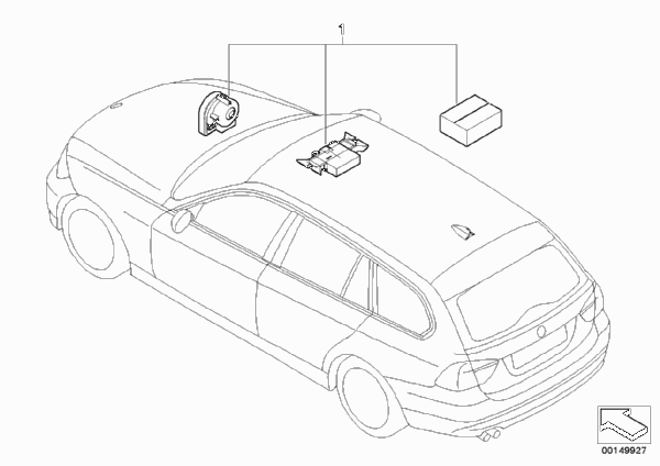 Комплект дооснащения сигнализации для BMW E91 330i N52N (схема запчастей)