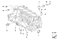 Блок цилиндров/дополнительные элементы для BMW R50 One D W17 (схема запасных частей)