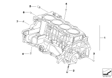 Блок-картер двигателя для BMW R50 One D W17 (схема запасных частей)