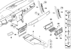 Доосн.декор.планками titan II dunkel для BMW E60 525i M54 (схема запасных частей)