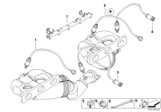 Лямбда-зонд/дополнительные элементы для BMW E83 X3 2.5i M54 (схема запасных частей)