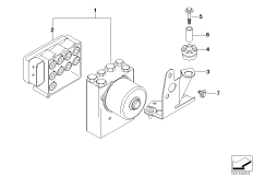 Гидроагрегат ASC/ЭБУ/кронштейн для BMW E38 730d M57 (схема запасных частей)