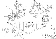 Подвеска двигателя для BMW E91 330xd M57N2 (схема запасных частей)