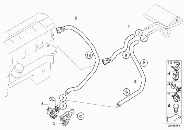 Дополнит.водяная помпа/водяной шланг для BMW E86 Z4 M3.2 S54 (схема запчастей)