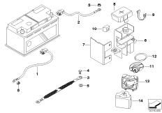 Провод батареи (батарея Зд) для BMW Z3 Z3 M3.2 S54 (схема запасных частей)