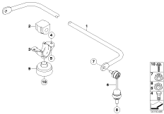 стабилизатор задний для BMW E61 530xd M57N2 (схема запасных частей)