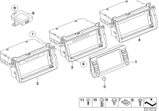 Бортовой монитор/ усилитель ТВ для BMW E46 318td M47N (схема запасных частей)