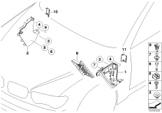 Боковая обшивка пространства для ног для BMW E66 740Li N62N (схема запасных частей)