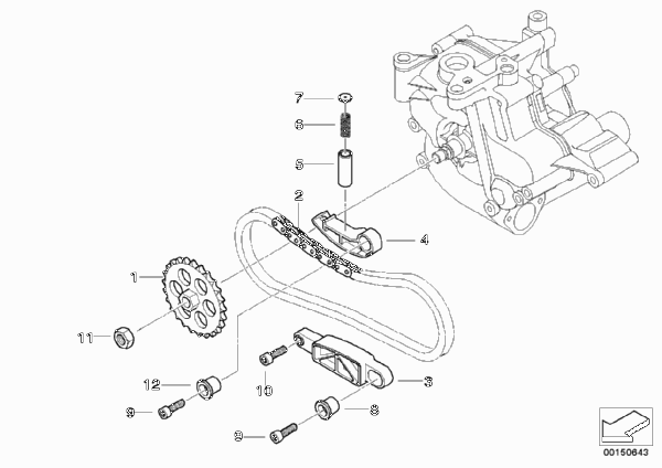 Привод смазоч.системы/масляного насоса для BMW E63 M6 S85 (схема запчастей)