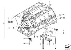 Блок-картер двигателя для BMW E65 745d M67N (схема запасных частей)