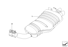 Спортивный задний глушитель для BMW E83 X3 2.0d M47N2 (схема запасных частей)