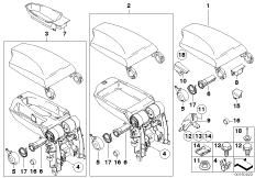 Подлокотник на центральной консоли для BMW E87 120i N46 (схема запасных частей)