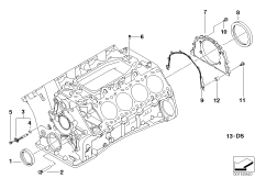 Блок цилиндров/дополнительные элементы для BMW E65 745d M67N (схема запасных частей)
