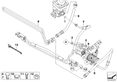 Маслопроводы гидроусилителя рул.управл. для BMW E46 330xd M57 (схема запасных частей)