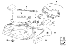 Детали ксеноновой фары для BMW E87 120d M47N2 (схема запасных частей)