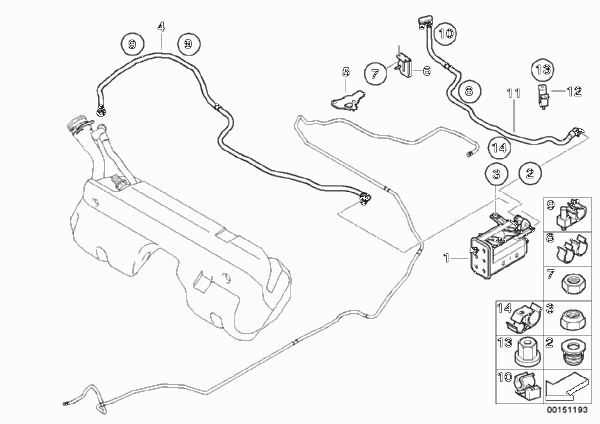 Фильтр с акт.углем/вентил.с.подачи топл. для BMW E86 Z4 M3.2 S54 (схема запчастей)