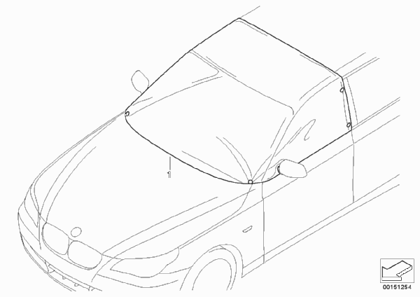 Защитный кожух лобовое/боковое стекло для BMW E60N 530xi N52N (схема запчастей)