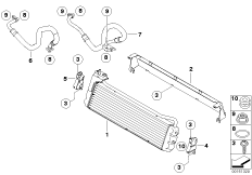 Маслян.радиатор/трубопр.масл.радиатора для BMW E61N M5 S85 (схема запасных частей)