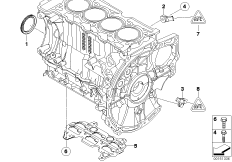 Блок цилиндров/дополнительные элементы для BMW R56 Cooper S N14 (схема запасных частей)