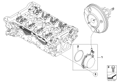 Вакуумный насос с трубопроводом для BMW R56 Cooper S N14 (схема запасных частей)