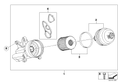 Смазочная система-масляный фильтр для BMW R56 One N12 (схема запасных частей)