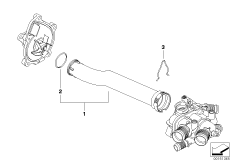 Трубопровод системы охлаждения для BMW R56 Cooper S N14 (схема запасных частей)