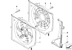 Кожух вентилятора/монтажная плата для BMW E85 Z4 M3.2 S54 (схема запасных частей)