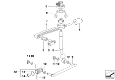 Механизм переключения передач МКПП для BMW E36 316i M43 (схема запасных частей)