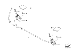 Детали системы омывателей фар для BMW E88 118i N46N (схема запасных частей)